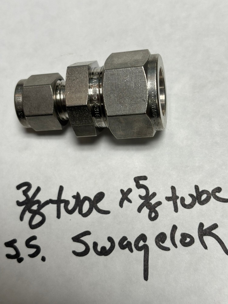 SS-1010-6-6 SWAGELOK 5/8 Tube X 3/8 Tube Reducing Union Adapter ———— NEW