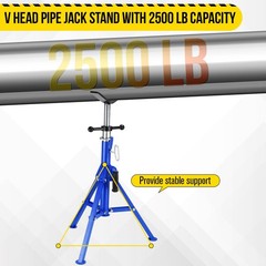 Garveetech V Head Pipe Jack Standheavy-Duty Pipe Stand 28-52 In Adjustable