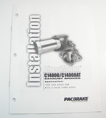 Pacbrake C14000 C14000AT Exhaust Brake 1988-1989 Dodge Ram Installation Manual