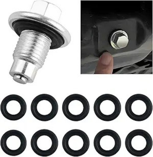 Magnetic Oil Drain Plug M14x1.5 with 10 Sealing Gaskets, Oil Pan Dr Model: M14