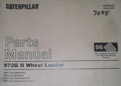CAT CATERPILLAR 972G II WHEEL LOADER PARTS MANUAL BOOK S/N ANY00001-UP SEBP3489