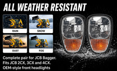 Pair Front Headlight Headlamp Head Light for JCB Telehandler Telescopic Forklift