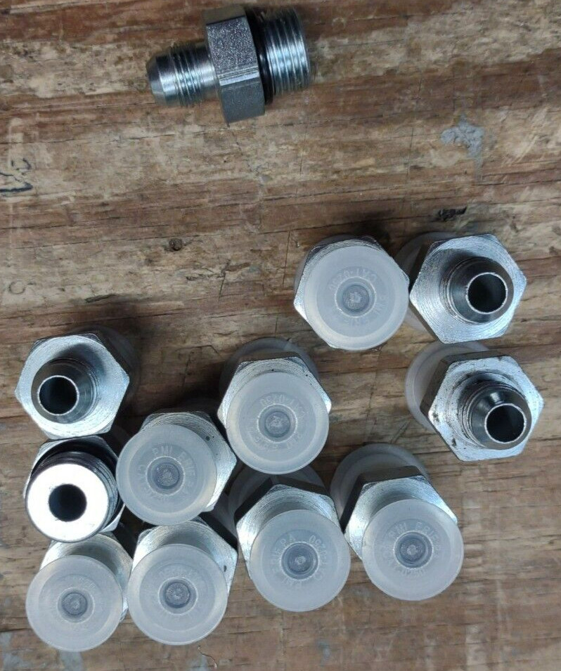 6400-06-04 Hydraulic Fitting 3/8″ Male O Ring to 1/4″ Male Lot of 13