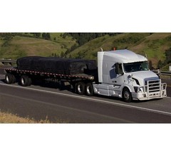 24’x27′ Flatbed Trailer Heavy Duty Tarp – 18Oz Vinyl Black Lumber Tarp (8′ Drop)