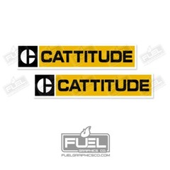 Caterpillar CATTITUDE Diesel Engine Replacement Vinyl Decals Stickers x2