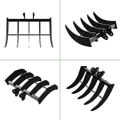 Rake Attachment For Mini Excavator One Ton To 1.5Ton Digger In Stock USA