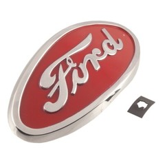 Hood Emblem Red with Chrome Trim 1948-52 Ford Tractor 8N-16600-A