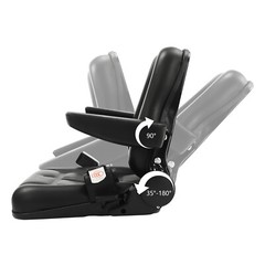 Black Forklift Seat Heavy Duty Vehicle Seat Adjustable 35-180°Tractor Seat