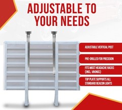 40″Viking Adjustable Aluminum Beacon Bracket for Headache Rack – Bolt-On – 1Pair