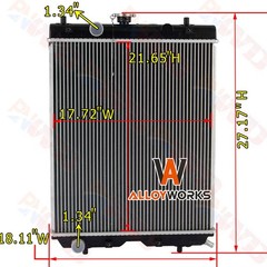TD27016010 Radiator For Kubota L47 L4760 L5040 L5060 L5240 L5740 L5460 L6060