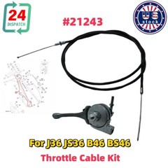 #21243 Cable For J36 JS36 B46 BS46 Trowel Machines Throttle Cable Kit 1SET