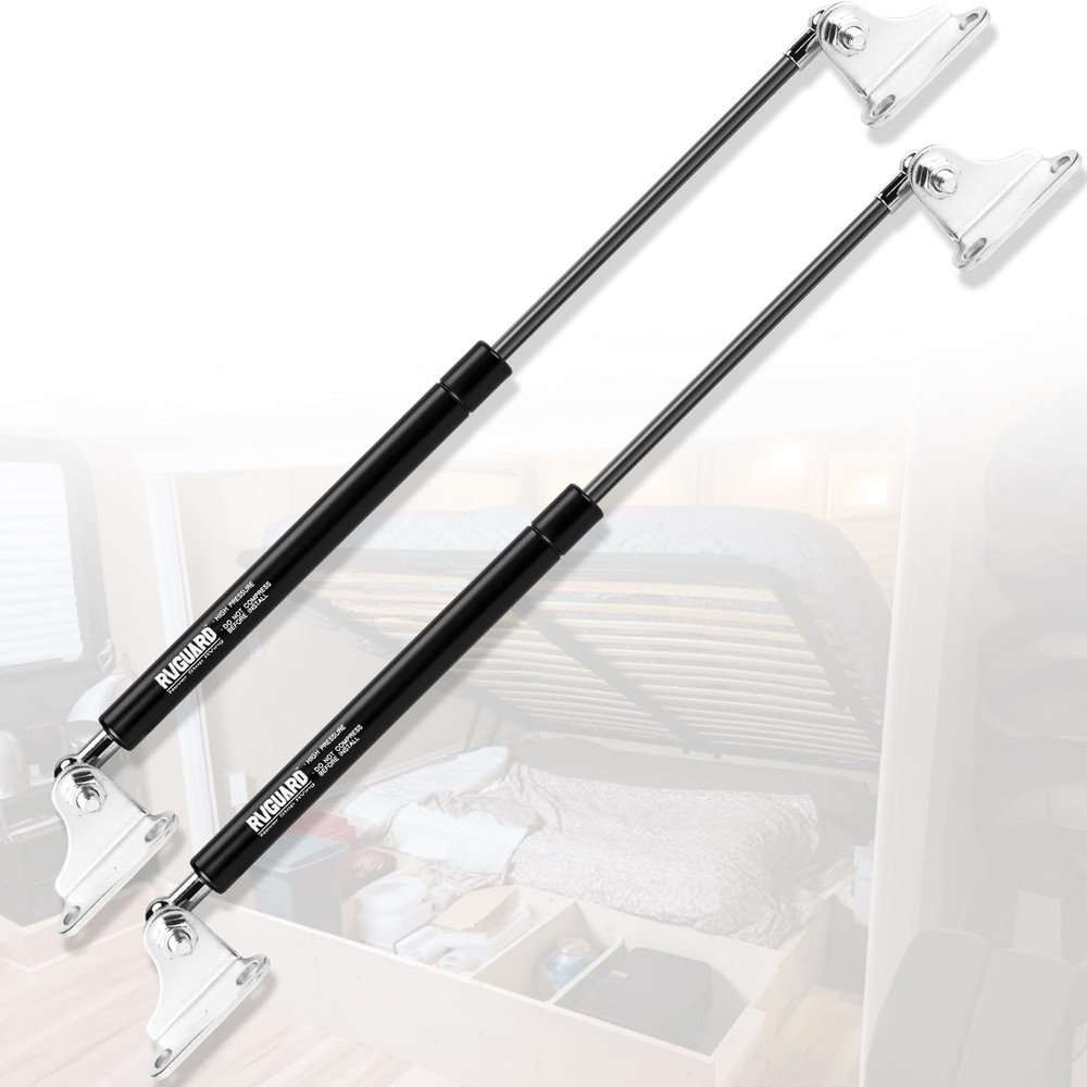 RVGUARD RV Gas Struts, 20inch 80lbs Spring for Camper Bed, silver