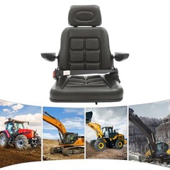 35°-180° Adjustable Tractor Seat Universal Forklifts Chair PVC Harvester Seating
