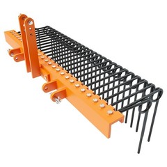 60 in Straw Needle Rake, 3 Point Landscape Rakes Powder Coated Steel Pine