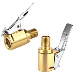 2 Pack Tire Air Chuck with Clip Adapter, 8mm Air Chuck Quick Connect, Brass Lock