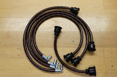 IH Farmall Cub Tractor Black & Red Cloth Covered Copper Core Spark Plug Wire Set