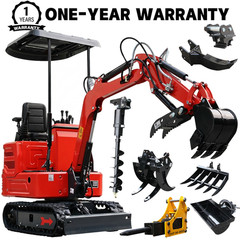 New Mini Excavator 11.5HP 1.4Ton Kubota Diesel Pilot System 7 assistive devices