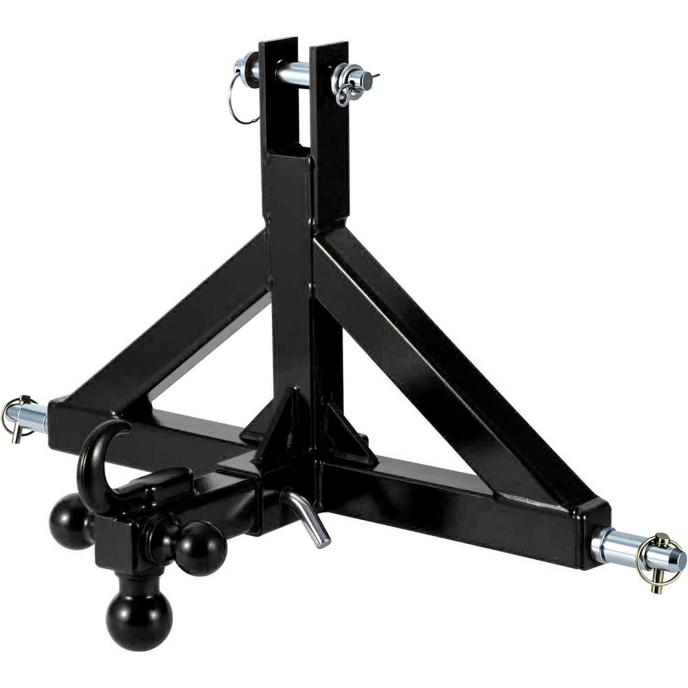 3 Point Hitch Receiver Cat 1 Tractor Towing Adapter with 2in Receiver Hook Kit