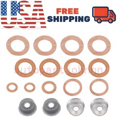 4pcs Injector Seal Kit Assortment with Heat Shield Fits Kubota V2003 V1702 V1903