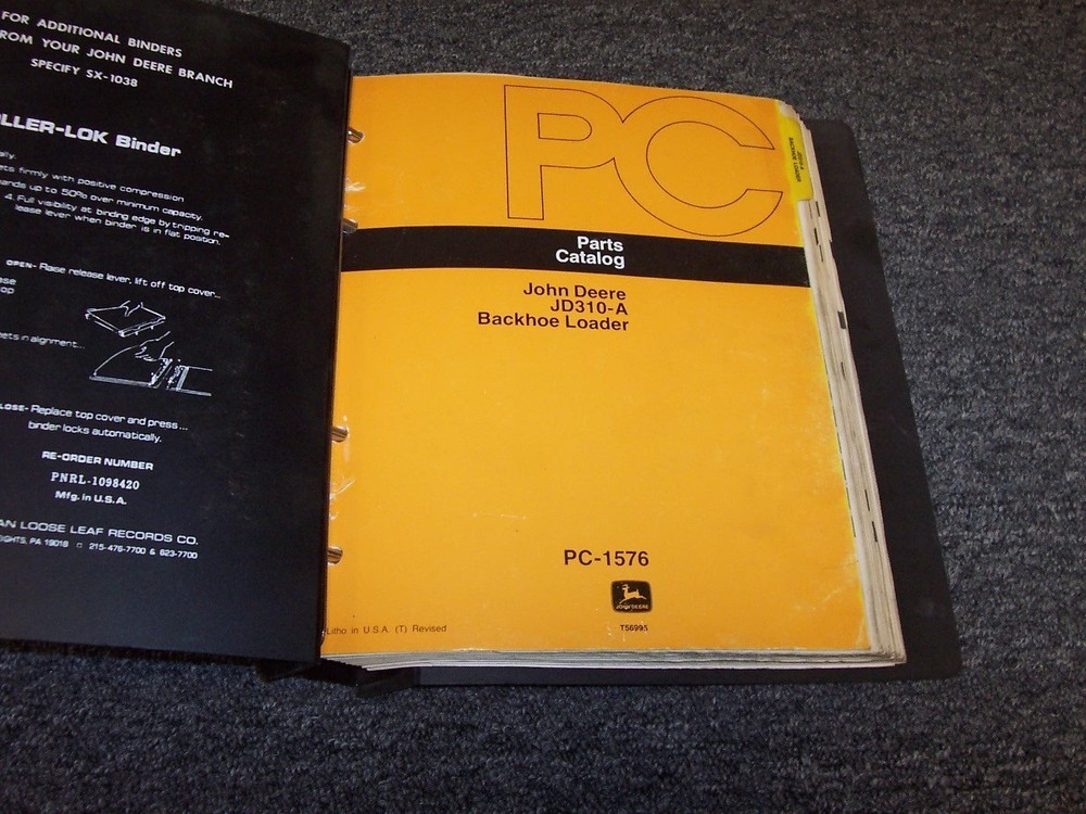 John Deere 310A Backhoe Loader Tractor Original Parts Catalog Manual PC1576