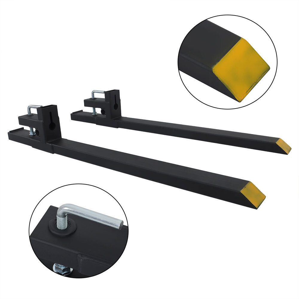 New 4000lbs 60″ Clamp on Pallet Forks for SkidSteer Loader Bucket Tractor Fork