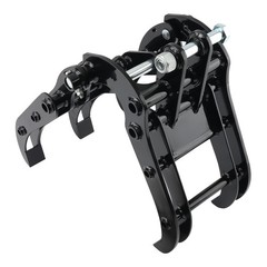 Black Steel Grapple for Mini Excavator 0.8-1.8T Powder Coated Surface