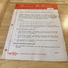 1961 J.I Case Service Bulletin Models 800 And 1000 Tractors