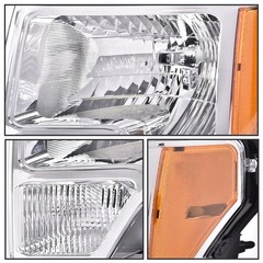 Front Headlights Driver Passenger Side Ford F150 2009-2014 DL3Z13008A DL3Z13008B