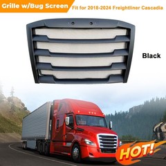Fits Freightliner Cascadia 18-24 Black Hood Grille With Bug Screen