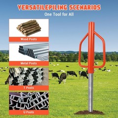 Garveetech 18Lb Fence Post Driver Handles 3 Diameter T Post Pounder Heavy Duty