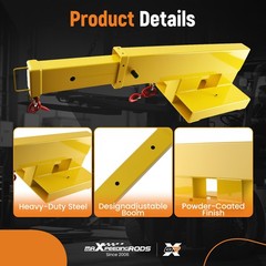 Universal Fit Jib Crane Boom for Forklift Pallet Fork 5500lb 31-79″ Extension