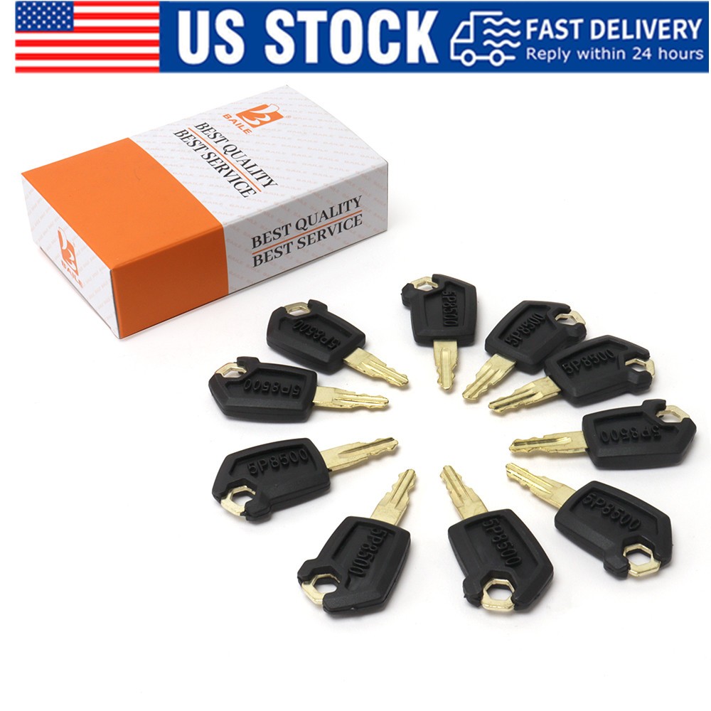 10X Heavy Equipment Key Set Ignition Keys 5P8500 for CAT Caterpillar