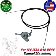 #21243 Cable For J36 JS36 B46 BS46 Trowel Machines Throttle Cable Kit 1SET