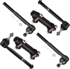 6Pcs Suspension Kit 2 Outer 2 Inner Tie Rod Ends 2 Tie Rod End Adjusting Sleeves