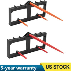 49″ Hay Bale Spear Skid Steer & Tractor Attachment Quick Attach 3000lbs Capacity