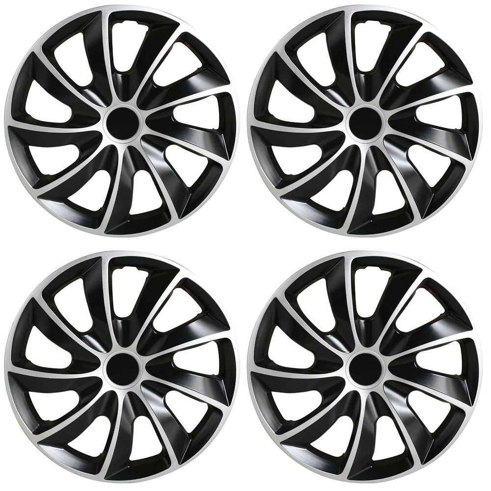 4 Pack 17 inch Matte Black Hubcaps Wheel Covers Replacement