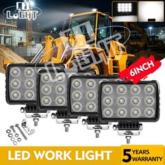 4x 6″ LED Tractor Work Lights 12V 24V Flood Light Pods Waterproof offroad Truck