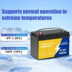 12V 100Ah LiFePO4 Lithium Battery BMS Deep Cycle for RV Marine Solar Off-grid