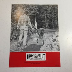 Troy-Bilt Horse Model Literature Packet Owner’s Manual Parts Catalog Brochure