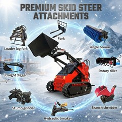 Mini Skid Steer Loader 24HP Gas EPA Rato Engine with Bucket Multiple Attachments