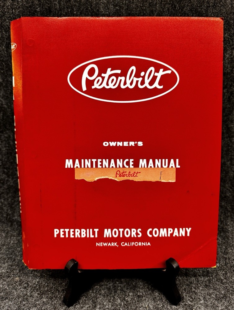 Vintage PETERBILT Owner’s Maintenance Manual Rare Early 1960s Model 282 ST 282ST
