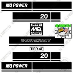 Fits MQ Power 20 Decal Kit Whisperwatt Generator – 7 YEAR OUTDOOR 3M VINYL!