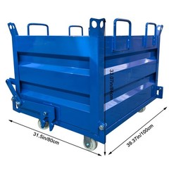 2200lbs Load Self-Dumping Hopper: Manual Forklift-Operated Steel Turnover Box