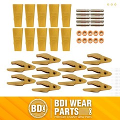 10PK 119-3204 Bucket Shanks, 1U3202 Bucket Dirt Teeth w Pins Fits CAT Style J200