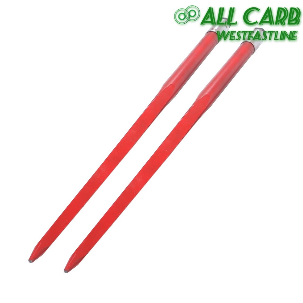 2 Pack Hay Bale Spear 49″ 4500 lbs Capacity Spike Fork For Tractors Loaders Red