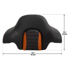 Wrap Around Passenger Backrest Pad Touring Electra Glide 2014-2023 Black Orange