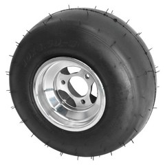 2 Pack 10×4.50-5″ Go Kart Tubeless Tires Aluminum 3 Lug Racing Slick Wheels