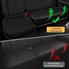 For Toyota Tacoma: 2005-2026 Truck Double Crew Cab Car Seat Covers Faux Leather