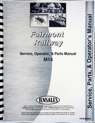 Fairmont M14 Railway Car Service Operators Manual Parts Catalog