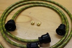 Green Cloth Copper Core Spark Plug Wire Set w/ Thumb Screws to Fit John Deere AR